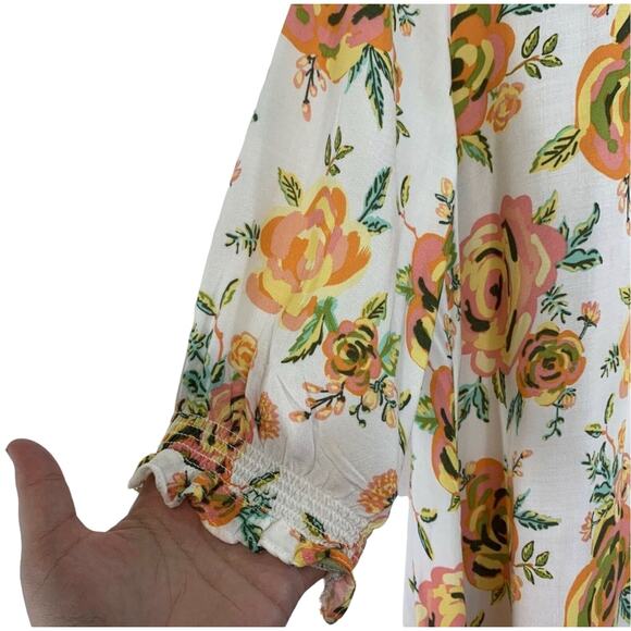 Matilda Jane Adventure Sunday Best Fuchsia Orange Floral Babydoll Dress Small - Picture 4 of 7